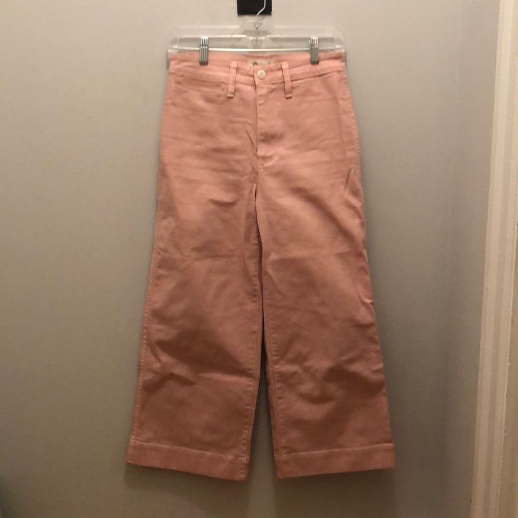 Madewell Size 26 Wide Leg Crop Pants In Pink